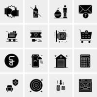 16 iconos universales de negocios vector ilustración de icono creativo para usar en proyectos relacionados con la web y dispositivos móviles