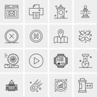 16 iconos universales de negocios vector ilustración de icono creativo para usar en proyectos relacionados con la web y dispositivos móviles