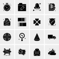 16 iconos universales de negocios vector ilustración de icono creativo para usar en proyectos relacionados con la web y dispositivos móviles