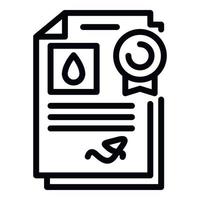 Blood test paper icon, outline style vector