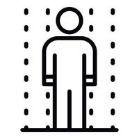 Man biometric scan icon, outline style vector