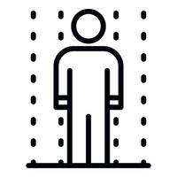 Man biometric scan icon, outline style vector