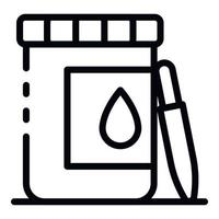 Blood test jar icon, outline style vector