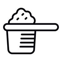 Washing powder spoon icon, outline style vector
