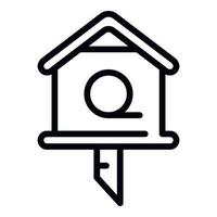 Branch bird house icon, outline style vector