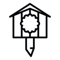 Drawing bird house icon, outline style vector