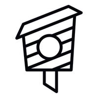 Wood bird house icon, outline style vector