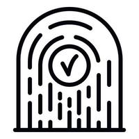 Successful fingerprint identification icon, outline style vector