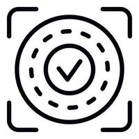 Approved authentication icon, outline style vector