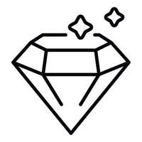 Diamond icon, outline style vector