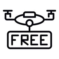Free drone delivery icon, outline style vector