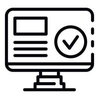 Computer biometric authentication icon, outline style vector