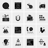 16 iconos de negocios universales vector ilustración de icono creativo para usar en proyectos relacionados con la web y dispositivos móviles