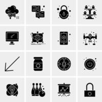 16 iconos de negocios universales vector ilustración de icono creativo para usar en proyectos relacionados con la web y dispositivos móviles