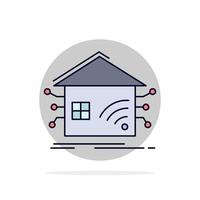 Automation home house smart network Flat Color Icon Vector