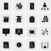 16 iconos de negocios universales vector ilustración de icono creativo para usar en proyectos relacionados con la web y dispositivos móviles