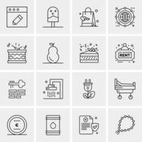 16 iconos de negocios universales vector ilustración de icono creativo para usar en proyectos relacionados con la web y dispositivos móviles