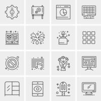 16 iconos universales de negocios vector ilustración de icono creativo para usar en proyectos relacionados con la web y dispositivos móviles