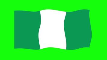 Nigeria winkende Flagge 2D-Animation auf grünem Hintergrund. Looping nahtlose Animation. Bewegungsgrafik video