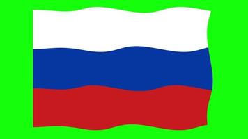 Russia Waving Flag 2D Animation on Green Screen Background. Looping seamless animation. Motion Graphic video