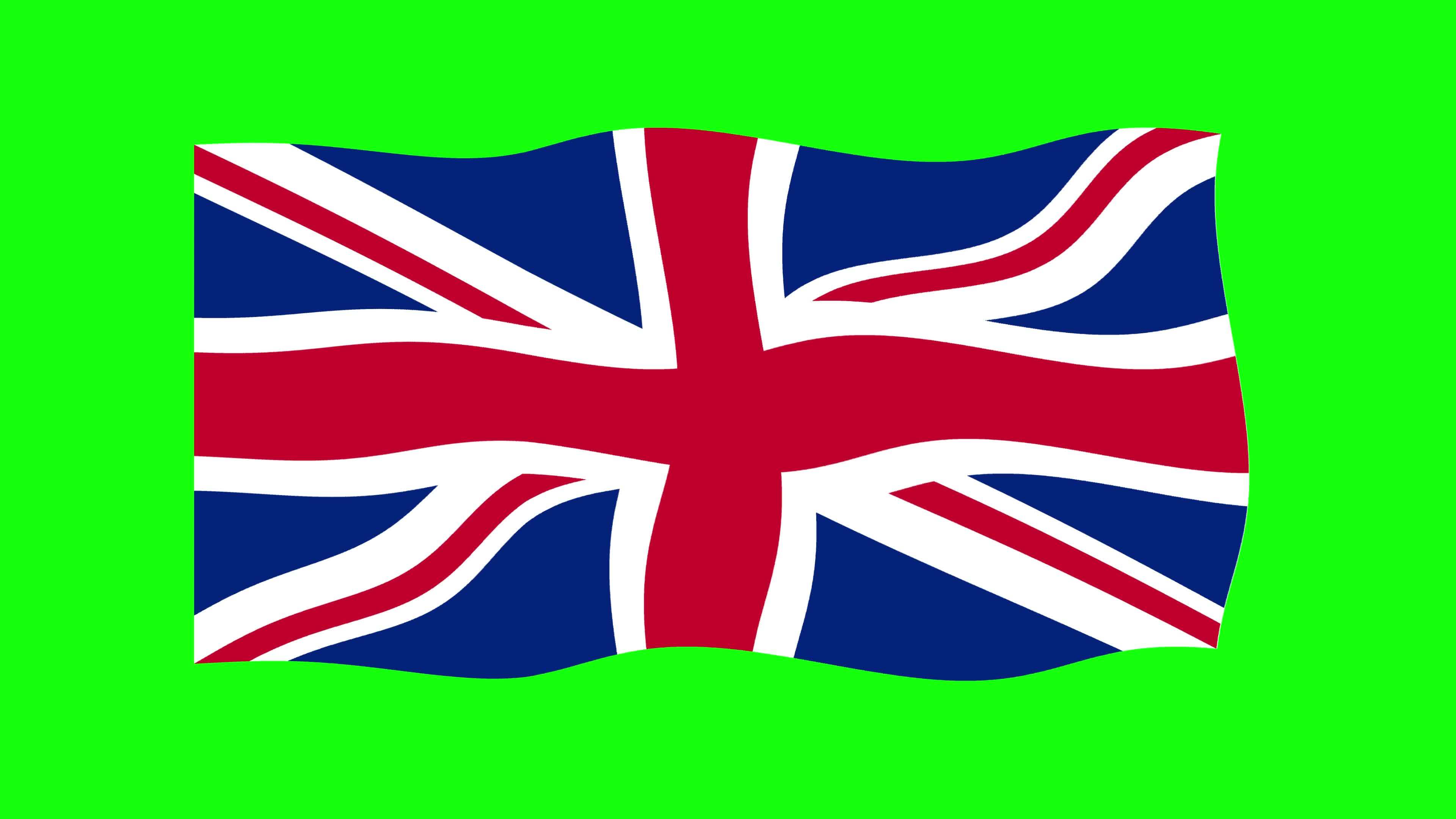 United Kingdom Waving Flag 2D Animation on Green Screen Background. Looping  seamless animation. Motion Graphic 15313524 Stock Video at Vecteezy