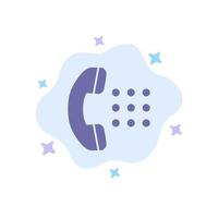 Apps Call Dial Phone Blue Icon on Abstract Cloud Background vector