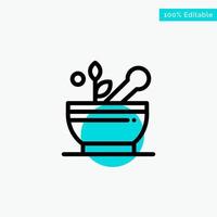 Medical Medicine Soup Hospital turquoise highlight circle point Vector icon