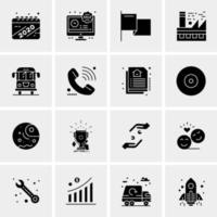 16 iconos universales de negocios vector ilustración de icono creativo para usar en proyectos relacionados con la web y dispositivos móviles