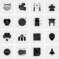 16 iconos de negocios universales vector ilustración de icono creativo para usar en proyectos relacionados con la web y dispositivos móviles