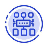 Algorithm Program User Document Blue Dotted Line Line Icon vector