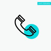 Call Interface Phone Ui turquoise highlight circle point Vector icon