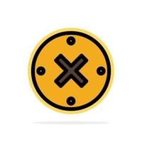 Close Cross Delete Cancel Abstract Circle Background Flat color Icon vector