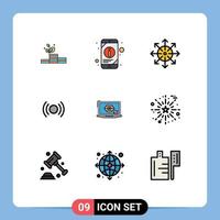 Stock Vector Icon Pack of 9 Line Signs and Symbols for ux signal ads essential platform Editable Vector Design Elements