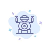 Robot Technology Toy Blue Icon on Abstract Cloud Background vector