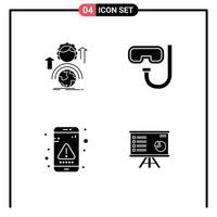 Modern Set of Solid Glyphs Pictograph of abilities app global goggles interaction Editable Vector Design Elements