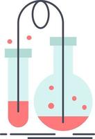 prueba química matraz laboratorio ciencia color plano icono vector