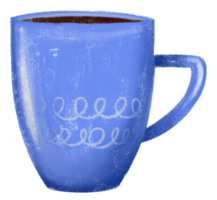 grande xícara de café azul png