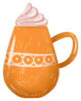 xícara de café laranja png