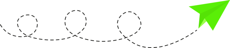 ruta de avión de papel de línea discontinua png