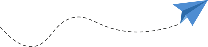 ruta de avión de papel de línea discontinua png