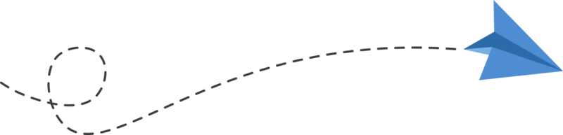 ruta de avión de papel de línea discontinua png