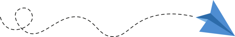 ruta de avión de papel de línea discontinua png