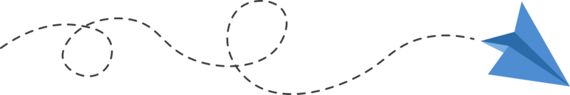 ruta de avión de papel de línea discontinua png