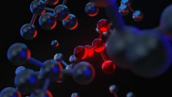 Red Molecule background for science or medical, 3d rendering video