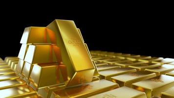 pile de lingots d'or pour investissement ou entreprise, rendu 3d video