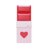 elemento de renderização 3d de chocolate rosa dos namorados png