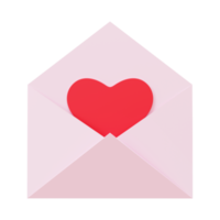 Valentine Envelope 3D Render Element png