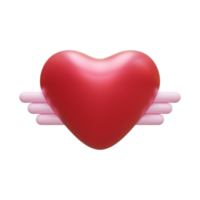 Valentijn vleugel hart 3d geven element png