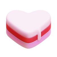 Valentine Heart Shaped Cake 3D Render Element png