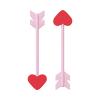 Valentine Arrows 3D Render Element png